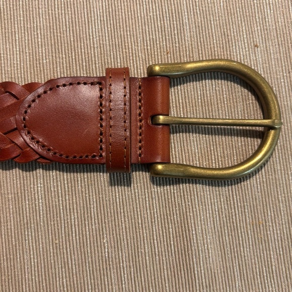 CABI Sz S-M Belt Leather Braided 40 x 1.5” Length Buckle 2.5 x 2” - Picture 5 of 5